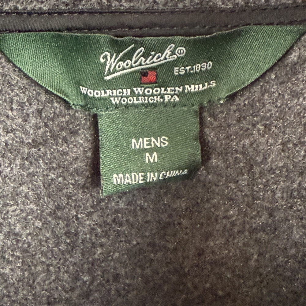Woolrich Men's Medium Charcoal Gray Sherpa Fleece Lined Full Zip‎ Vest Size - Picture 3 of 7